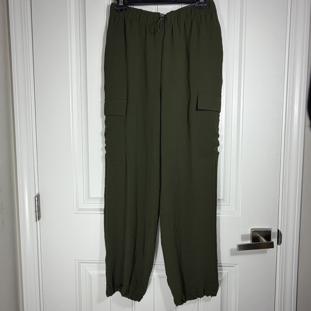Rachel Zoe Olive Green Cargo Jogger Pants Women's XS Drawstring Utility Pockets